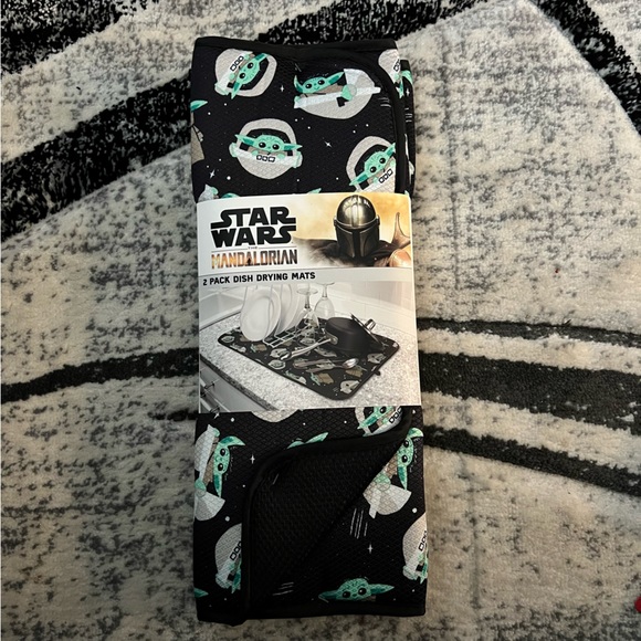 Star Wars The Mandalorian Baby Yoda Grogu Dish Mat 2 Pack - Picture 1 of 2